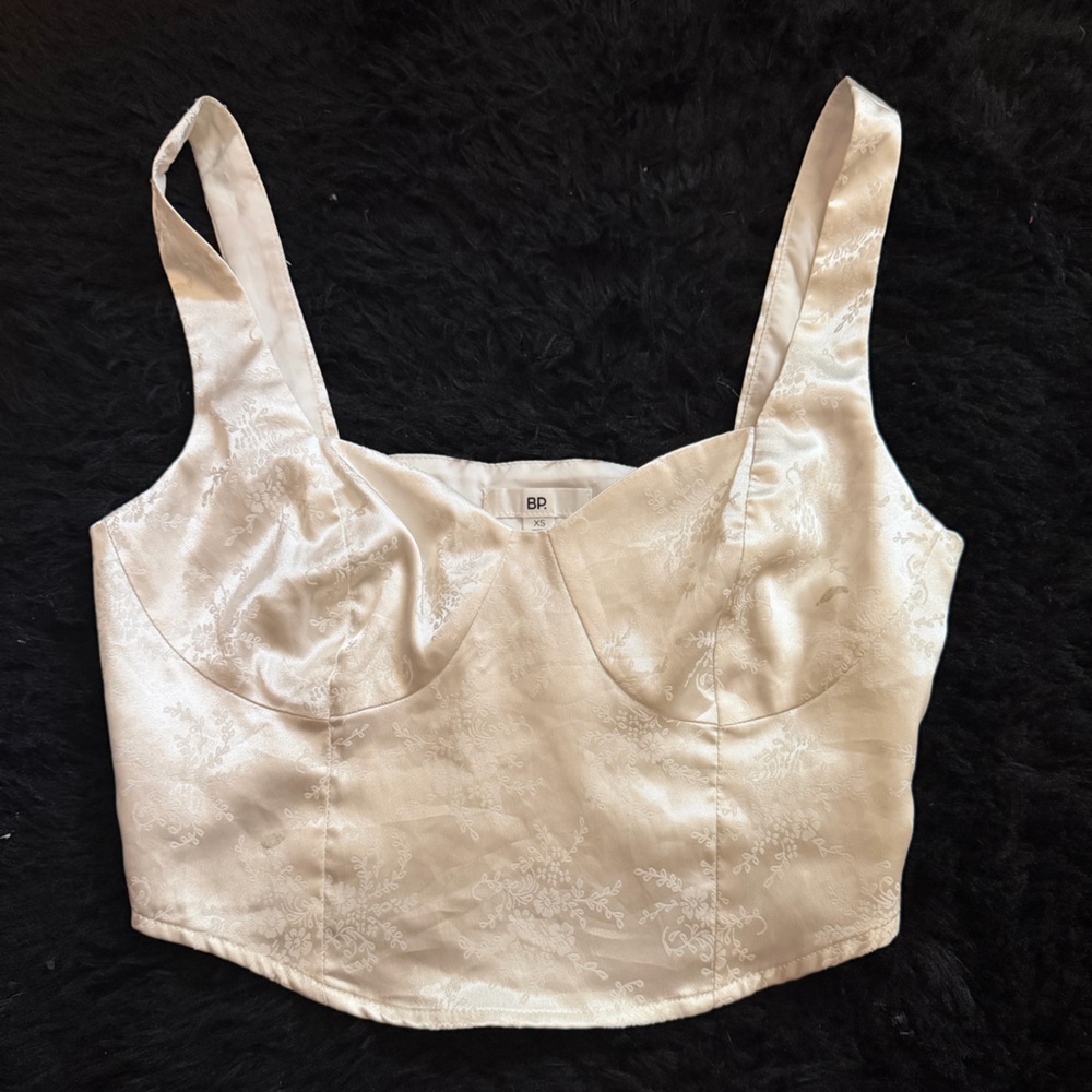 Nordstrom Cream Satin Blouse